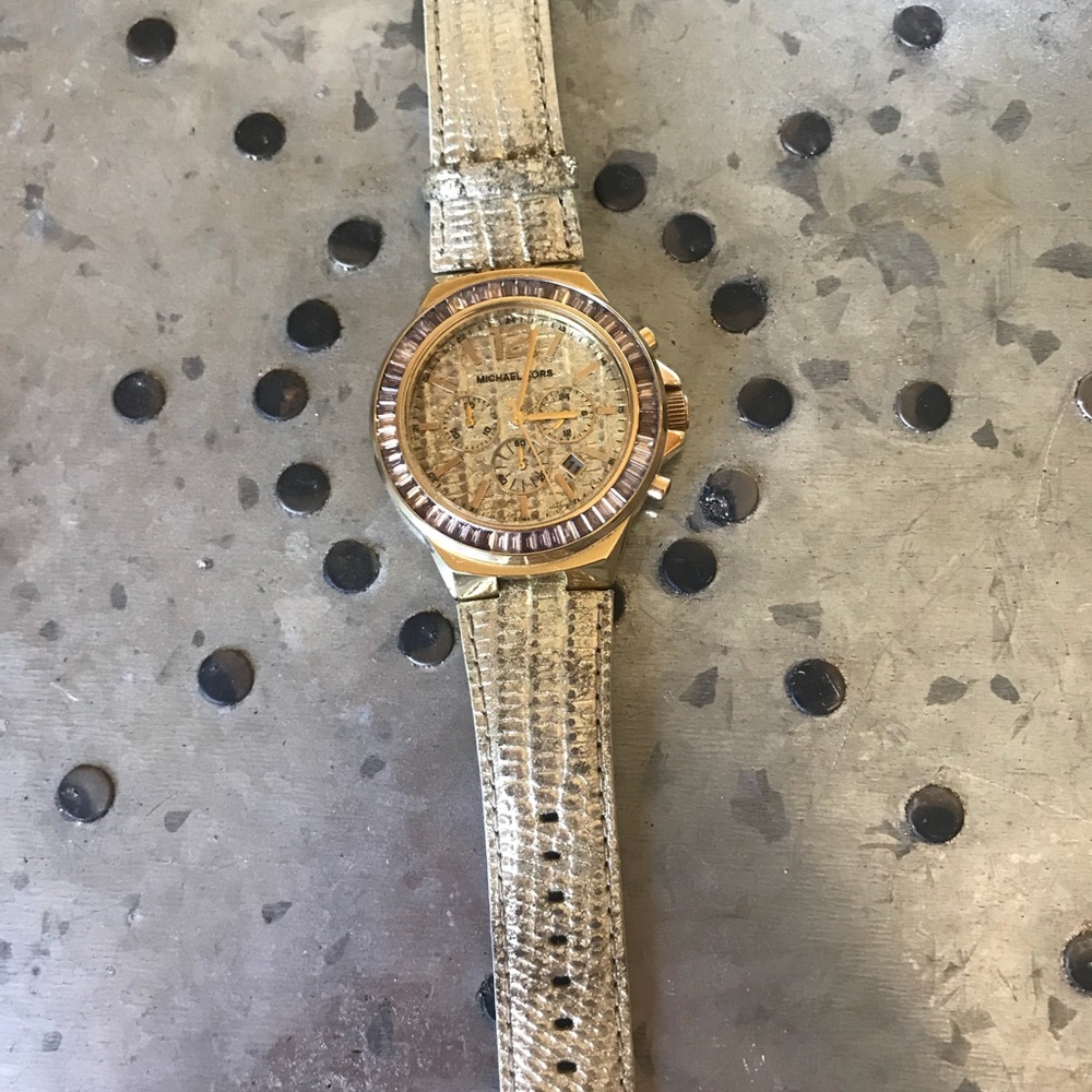 Michael Kors Gramercy Metallic Python Watch